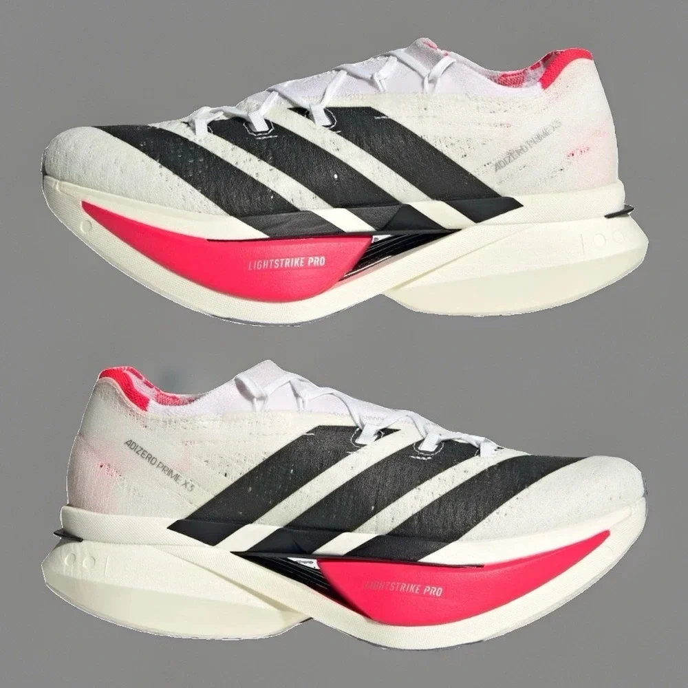 Men Size 8.5 Adidas Adizero Prime X3 Strung Sneakers Running Shoes White JR2597